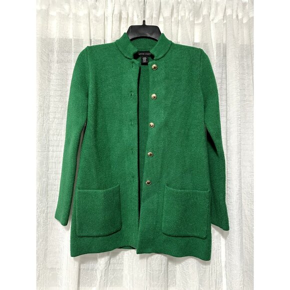 NWOT Adrienne Vittadini Green Sweater Blazer with Gold Buttons Size XS - Picture 1 of 5